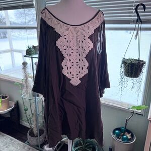 Elegant Brown and cream Women's Swim Coverup